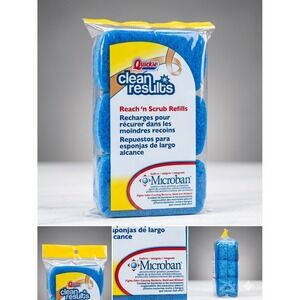 Quickie Clean Results Reach n Scrub Refills 3 Pack Blue Sponges with Microban